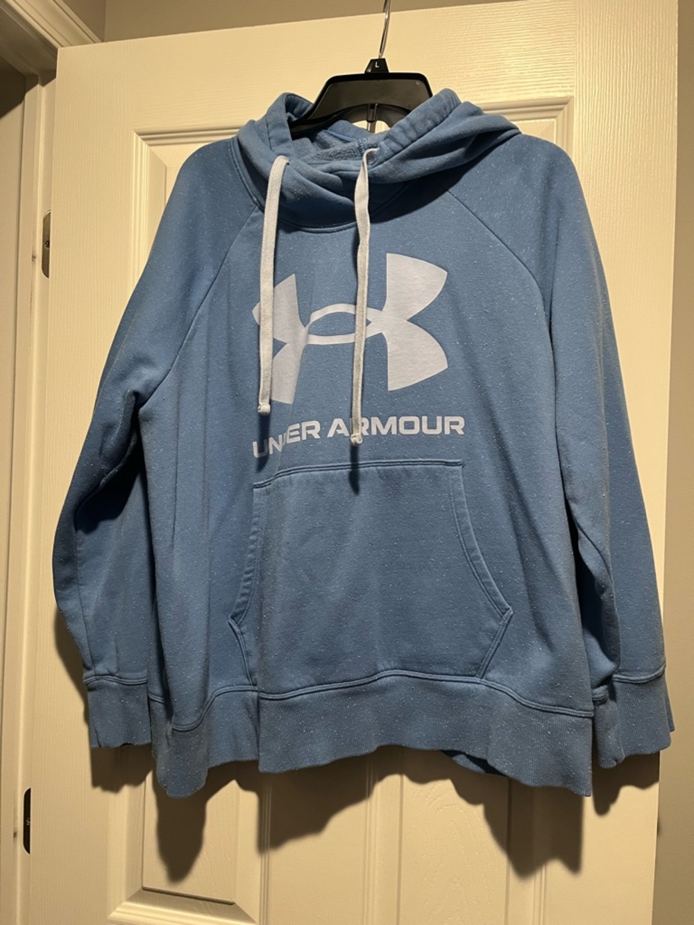 Under Armour Light Blue Pullover Hoodie with White Logo - Picture 2 of 2